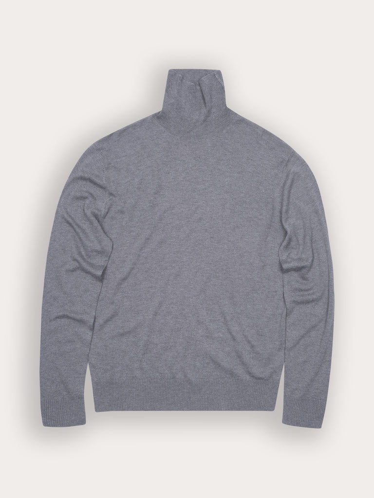 Pull Bamboo col roulé - 70% bambou 30% laine mérinos - 133MELANGEDGREY