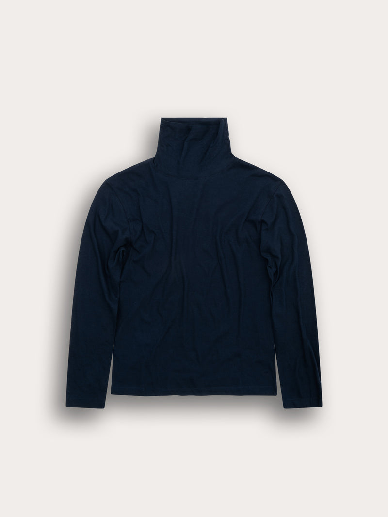 T-shirt 24_24 manches longues col roulé - 100% coton Jersey - 300NAVY