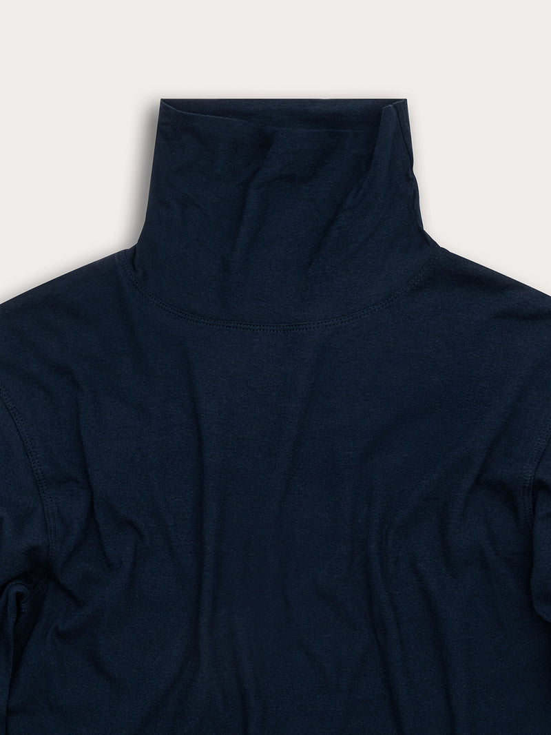 T-shirt 24_24 manches longues col roulé - 100% coton Jersey - 300NAVY