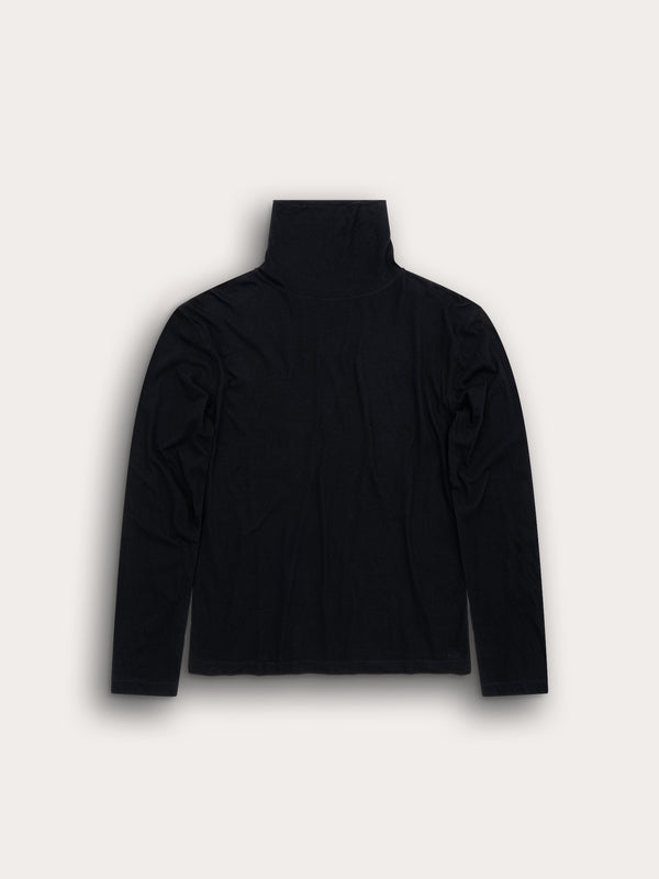 T-shirt 24_24 manches longues col roulé - 100% coton Jersey - 100BLACK