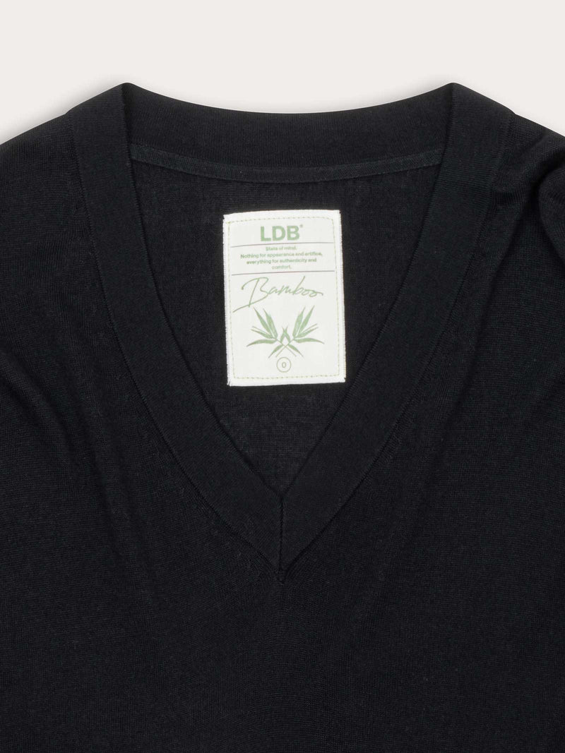 T-shirt bamboo manches longues col v - 70% bambou 30% coton