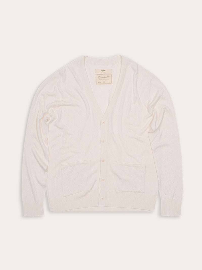 Cardigan Bamboo - 70% bambou 30% laine merinos - 180OFFWHITE