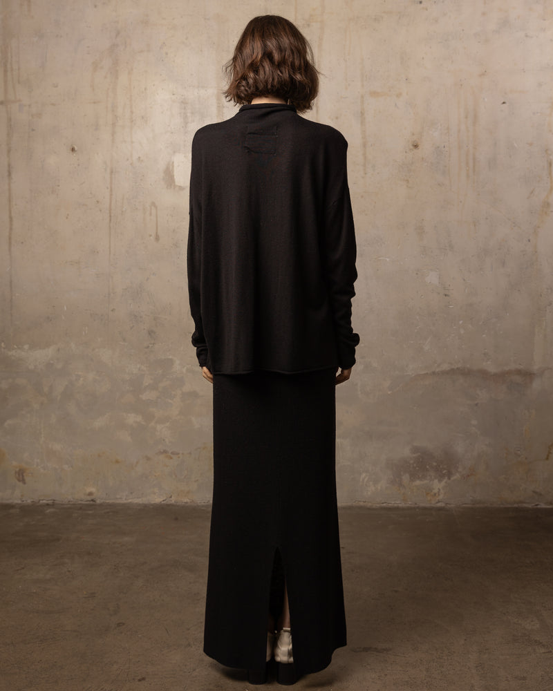 Pull Bamboo col roulé - 70% bambou 30% laine mérinos - 100BLACK