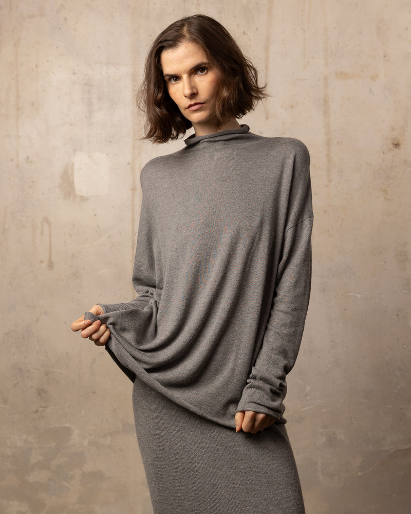 Pull Bamboo col roulé - 70% bambou 30% laine mérinos - 133MELANGEDGREY