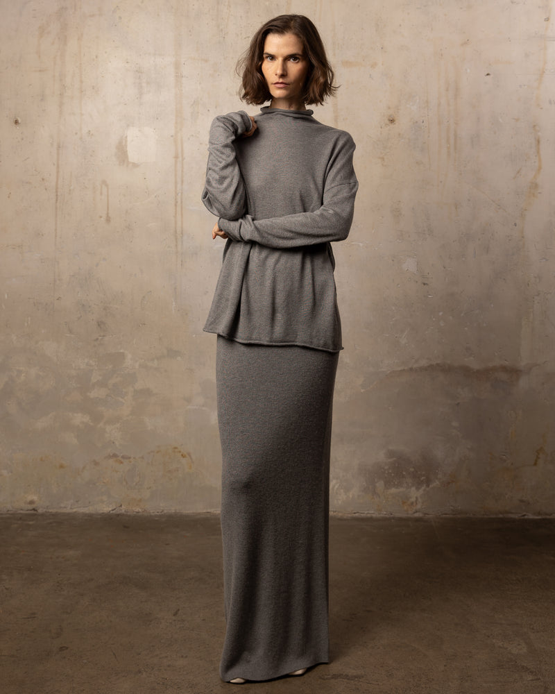 Pull Bamboo col roulé - 70% bambou 30% laine mérinos - 133MELANGEDGREY