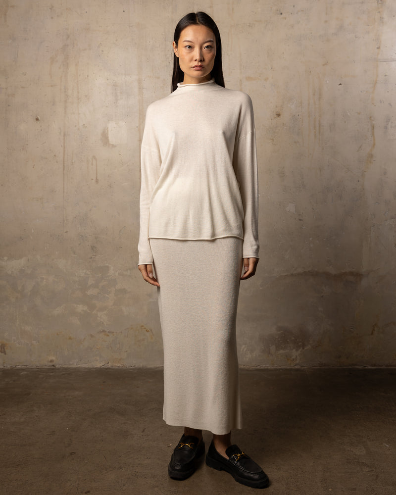 Pull Bamboo col roulé - 70% bambou 30% laine mérinos - 180OFFWHITE