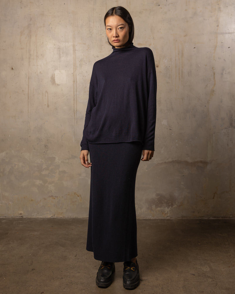 Pull Bamboo col roulé - 70% bambou 30% laine mérinos - 300NAVY