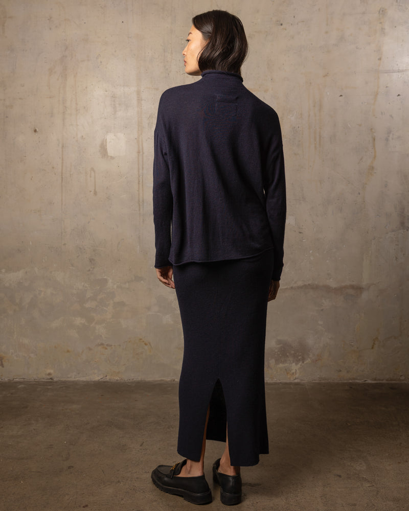 Pull Bamboo col roulé - 70% bambou 30% laine mérinos - 300NAVY