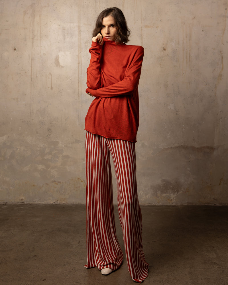 Pull Bamboo col roulé - 70% bambou 30% laine mérinos - 610RED