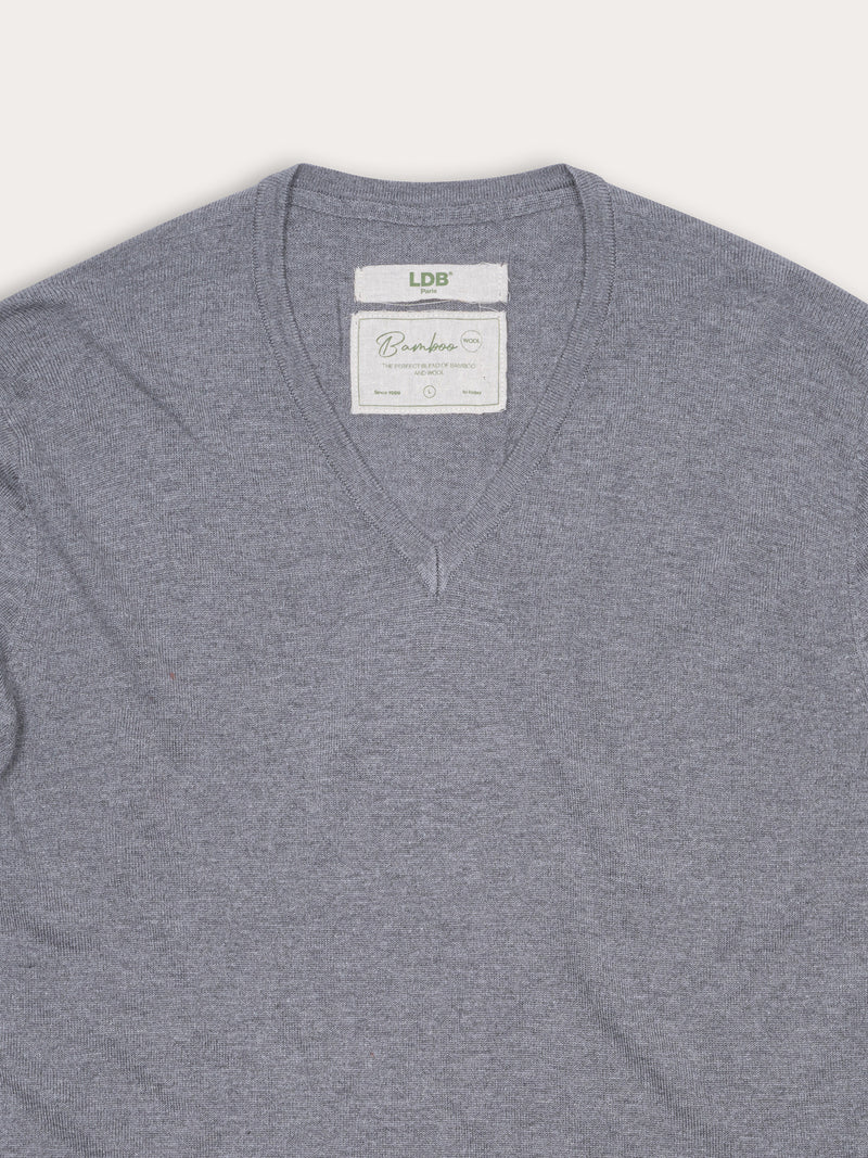 T-shirt bamboo manches longues col v - 70% bambou 30% laine merinos