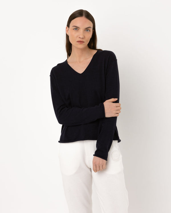 Pull COT col v - 95% coton 5% Cachemire