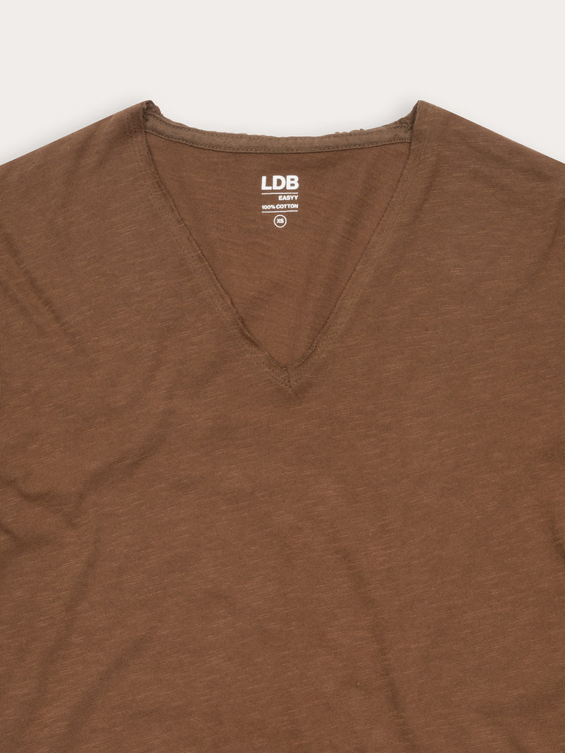 T-shirt EASYY col v - 100% coton - 217CINDER