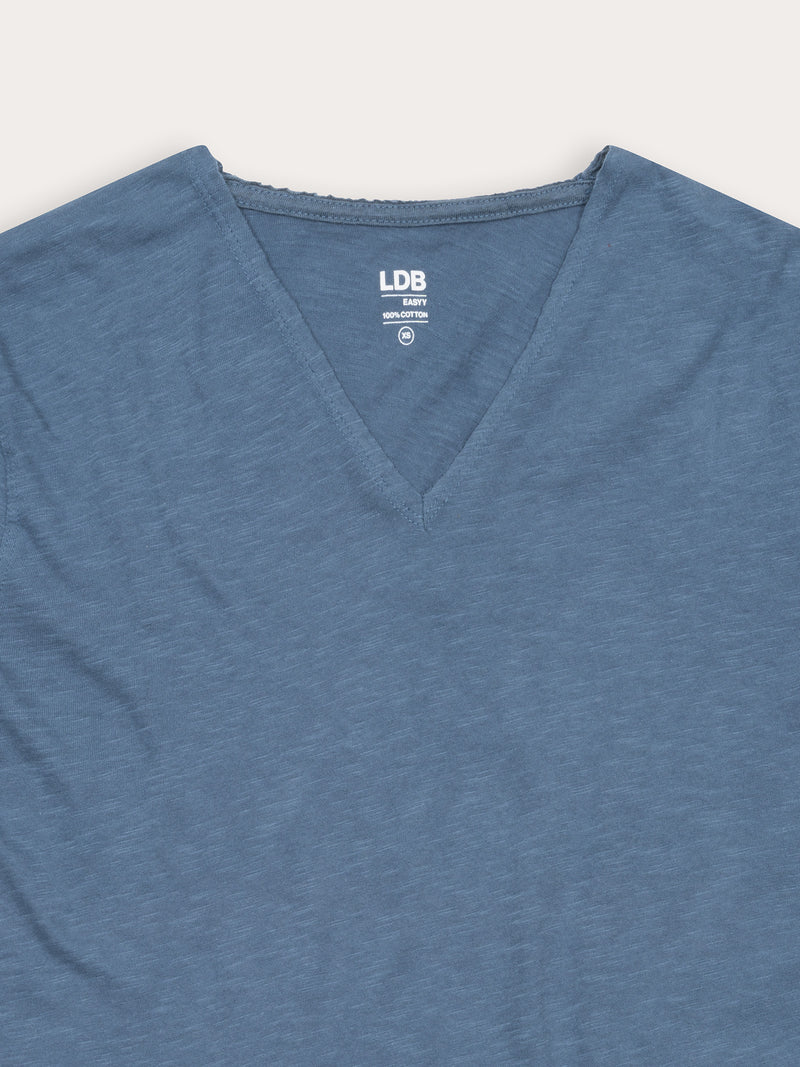 T-shirt EASYY col v - 100% coton - 318MERCURY