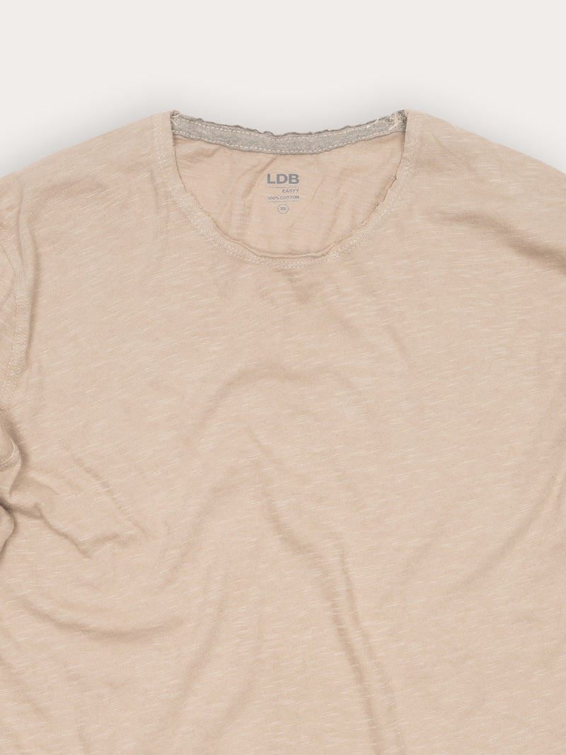 T-shirt EASYY col rond manches longues - 100% coton - 216TAUPE