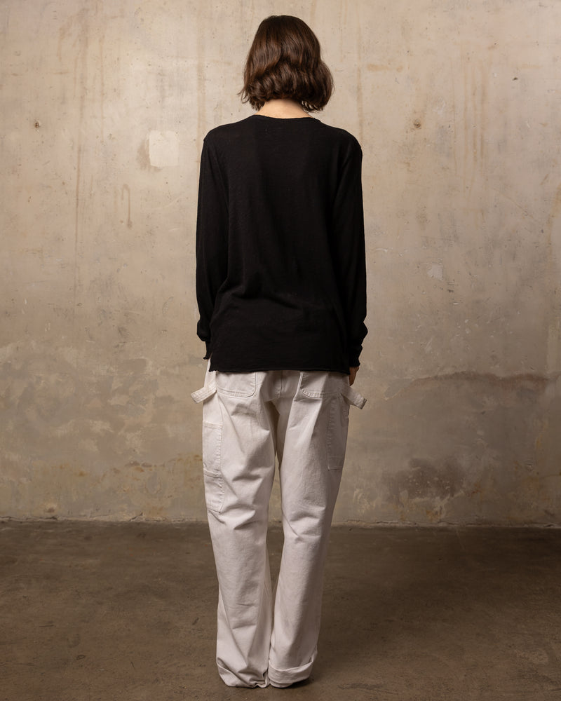 T-shirt EASYY col rond manches longues - 100% coton - 100BLACK