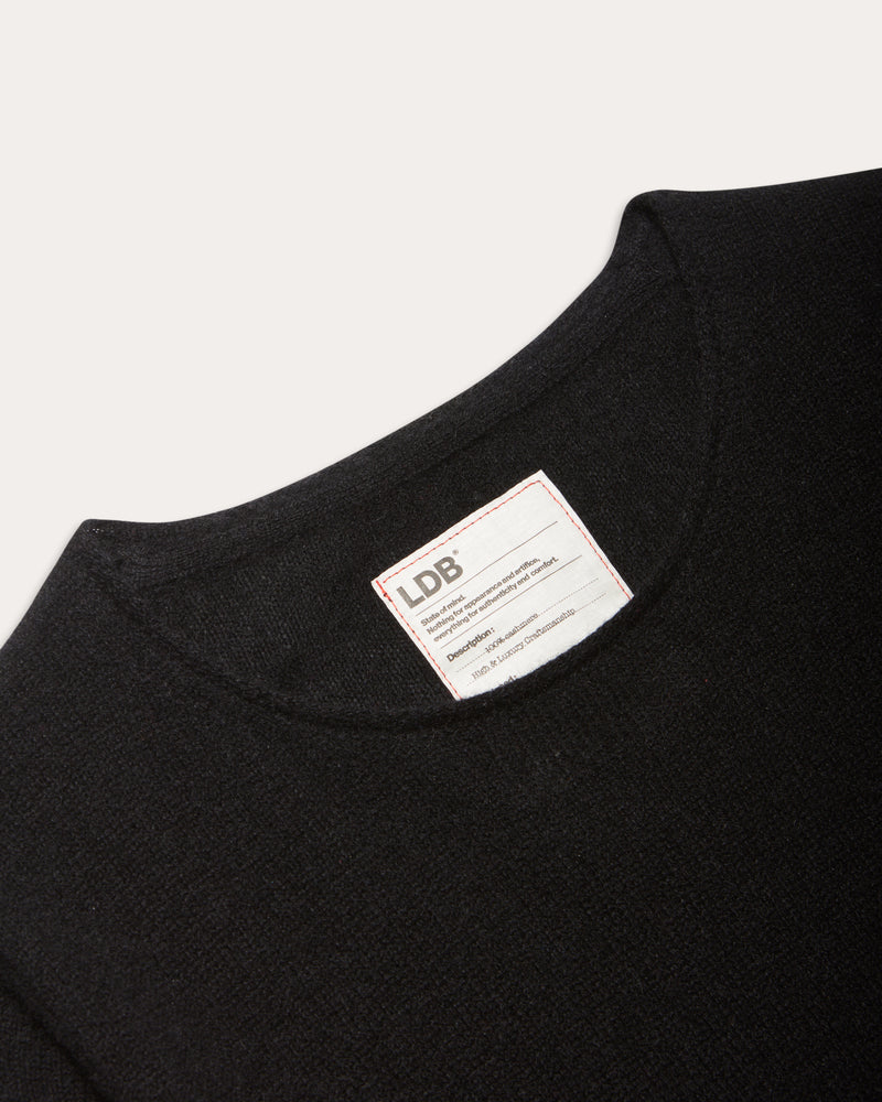Pull FFresh col rond - 100% cachemire - 100BLACK