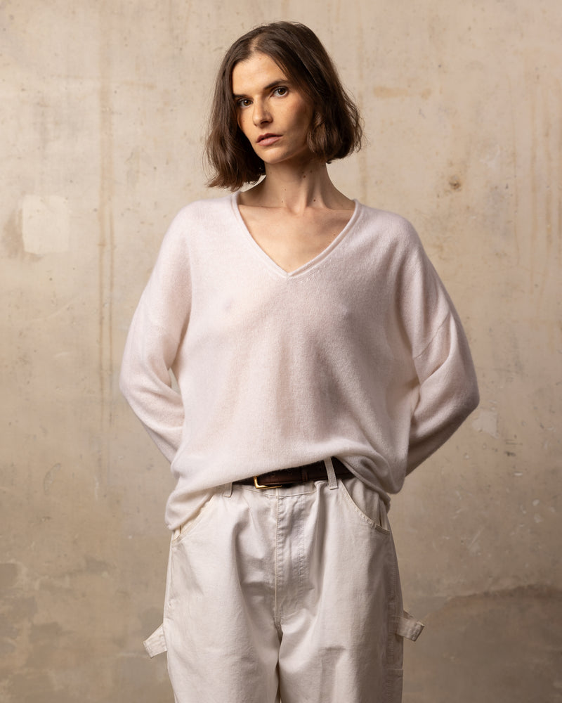 Pull FFresh col V - 100% cachemire - 180OFFWHITE