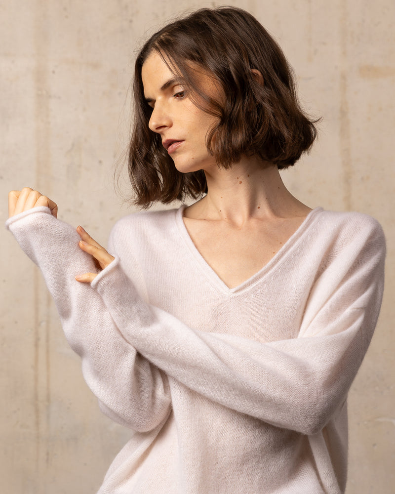 Pull FFresh col V - 100% cachemire - 180OFFWHITE