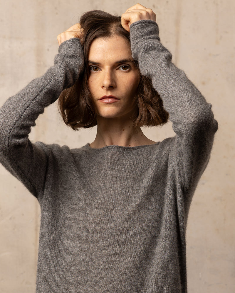 Pull FFresh col rond - 100% cachemire - 112MEDIUMGREY