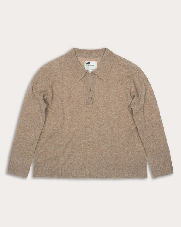 Polo manches longues FFresh - 100% cachemire - 200BEIGE