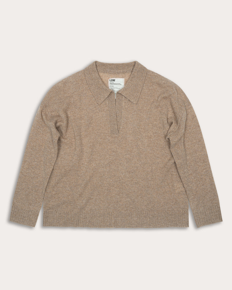 Polo manches longues FFresh - 100% cachemire - 200BEIGE