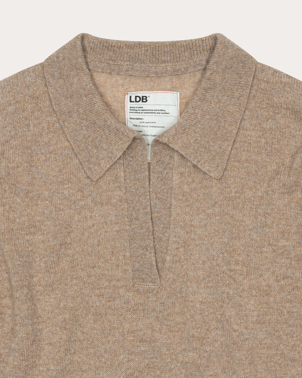 Polo manches longues FFresh - 100% cachemire - 200BEIGE