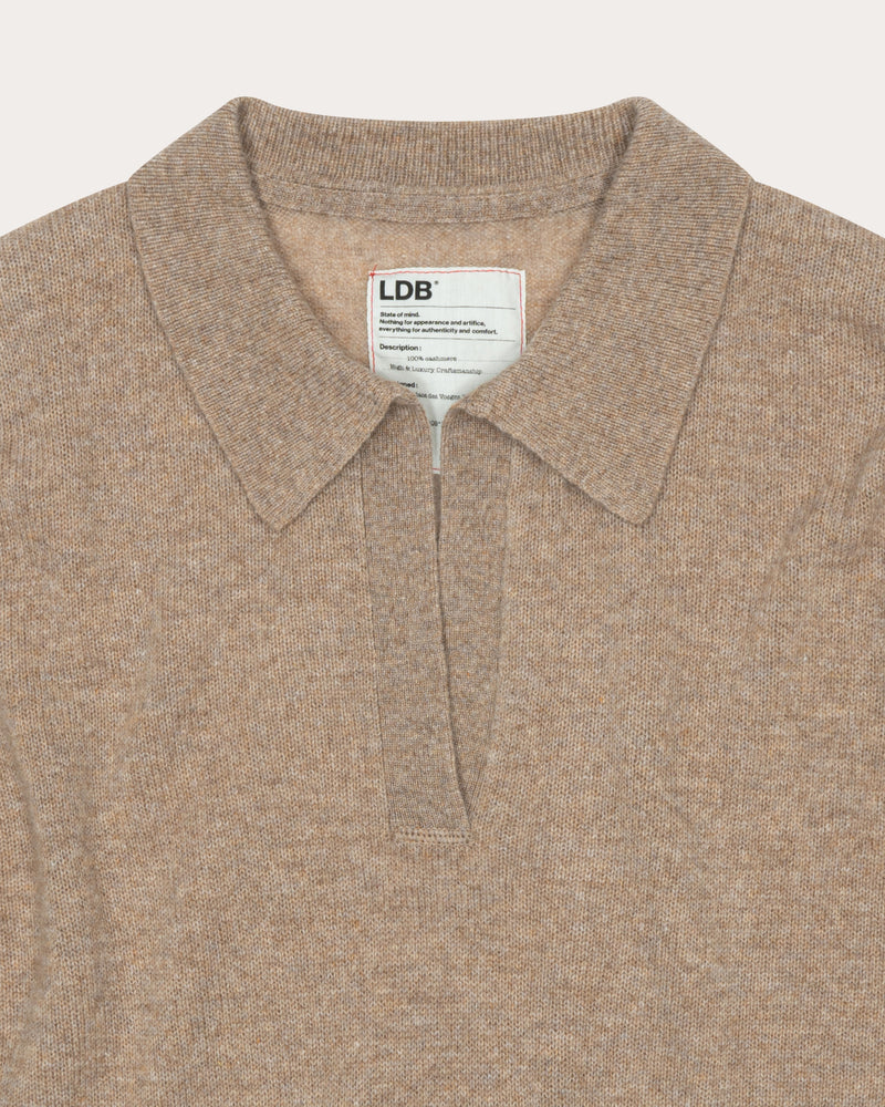 Polo manches longues FFresh - 100% cachemire - 200BEIGE