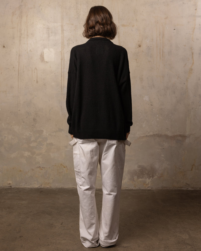 Polo manches longues FFresh - 100% cachemire - 100BLACK