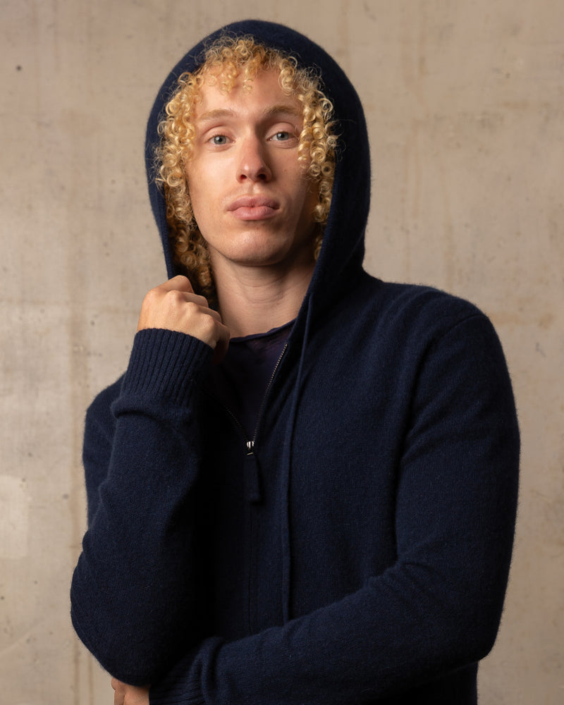 Hoodie FFresh - 100% cachemire - 311PETROL