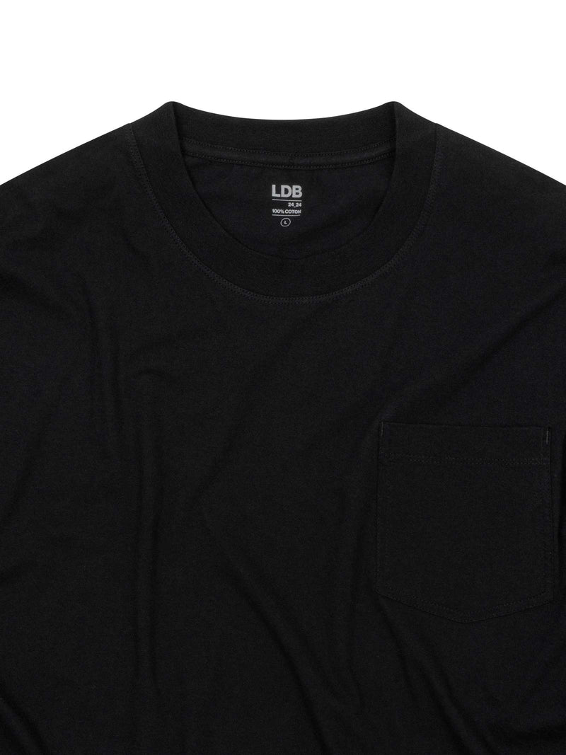 T-shirt 24_24 manches longues - 100% coton - 100BLACK