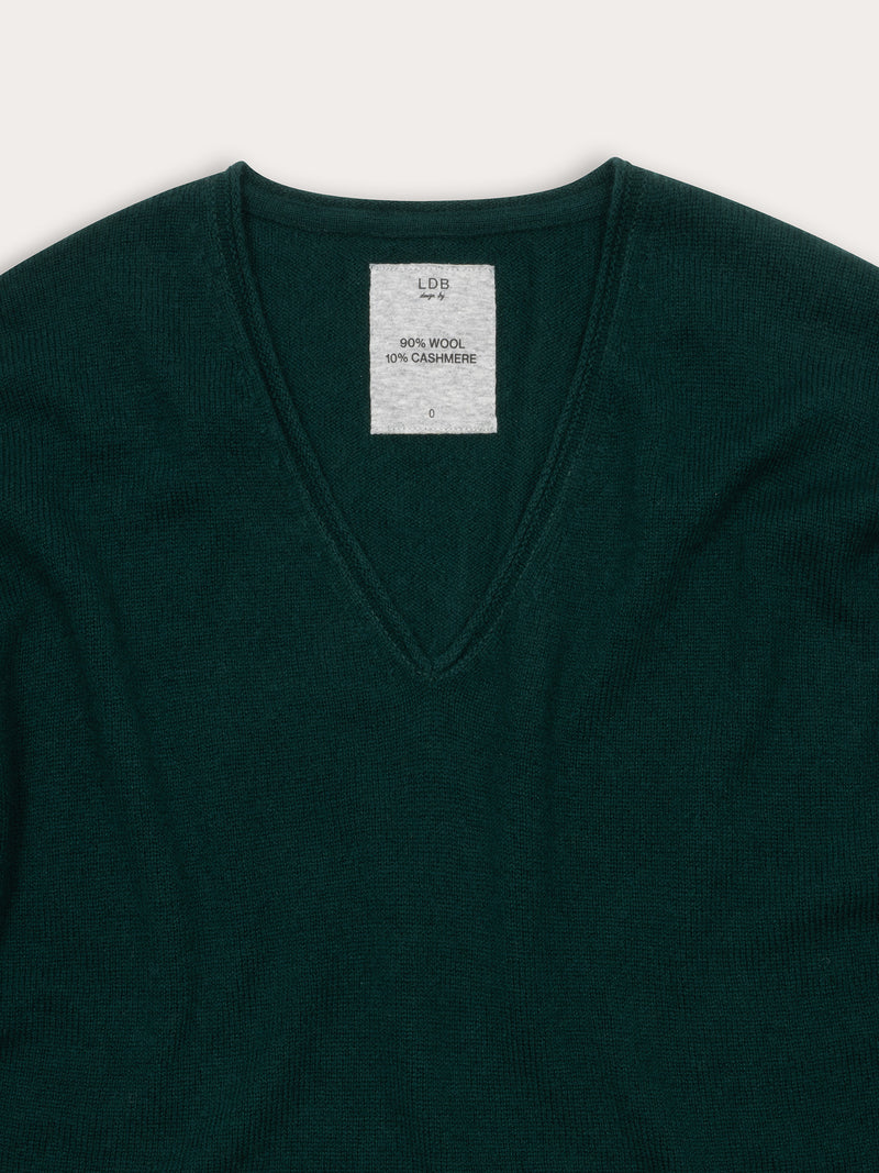 Pull Wool col v - laine et cachemire