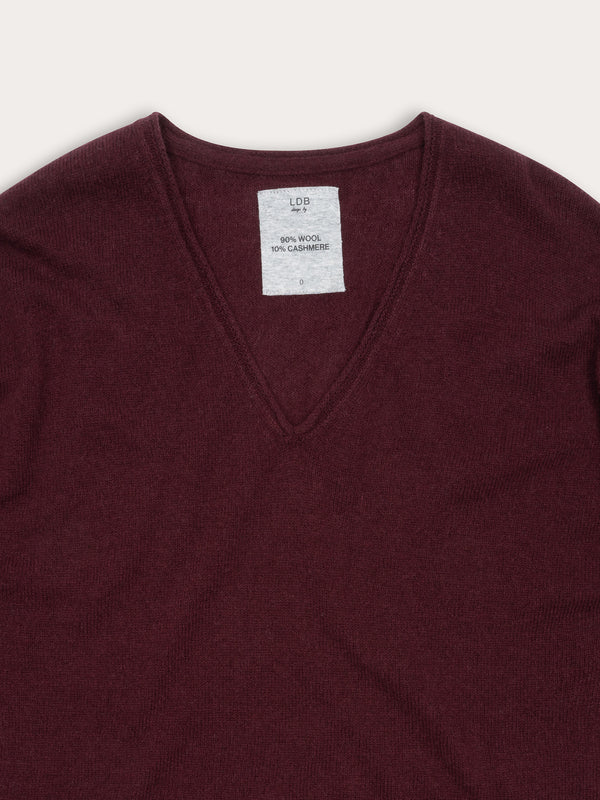 Pull Wool col v - laine et cachemire
