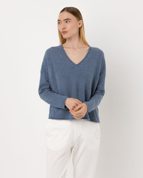 Pull Wool col v - laine et cachemire