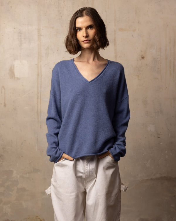 Pull Wool col v - laine et cachemire