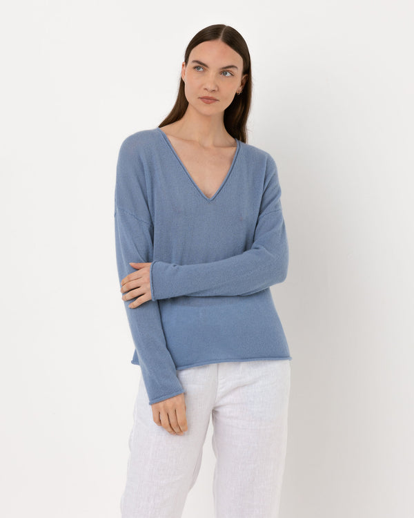 Pull Wool col v - laine et cachemire