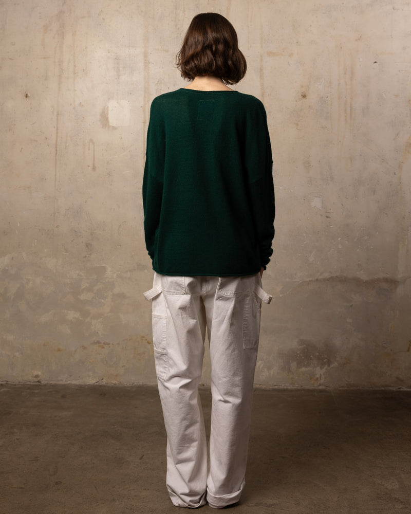 Pull Wool col v - laine et cachemire - 430VERTSAPIN