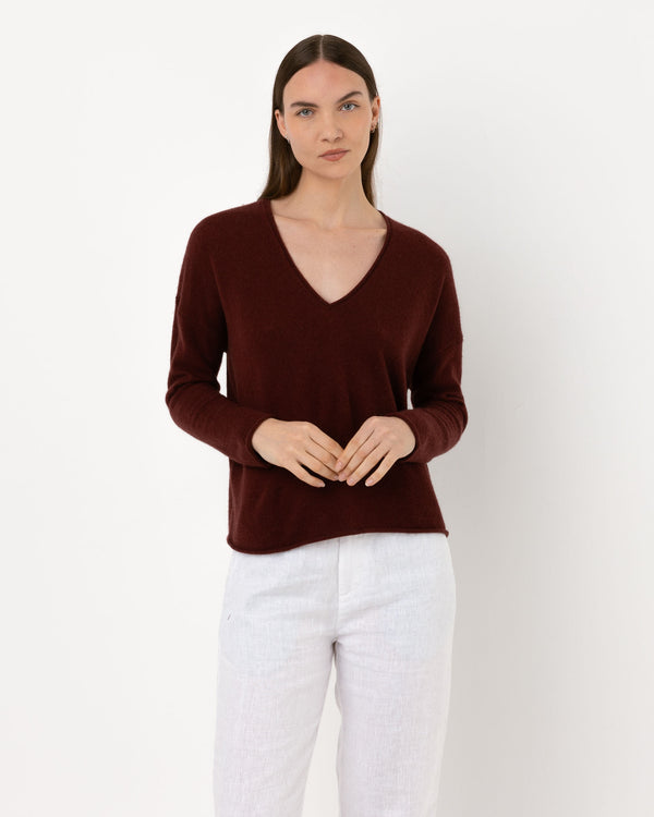 Pull Wool col v - laine et cachemire