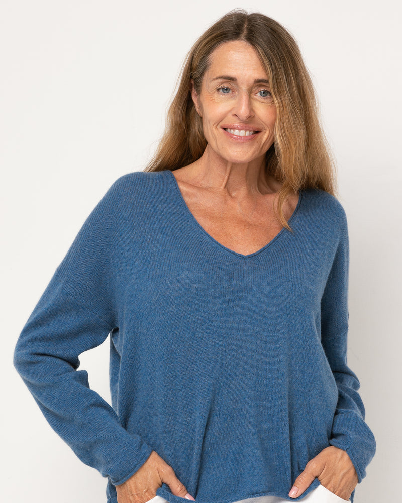 Pull Wool col V - laine et cachemire