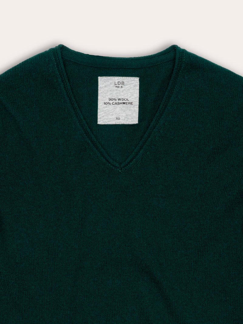 Pull Wool col v - laine et cachemire