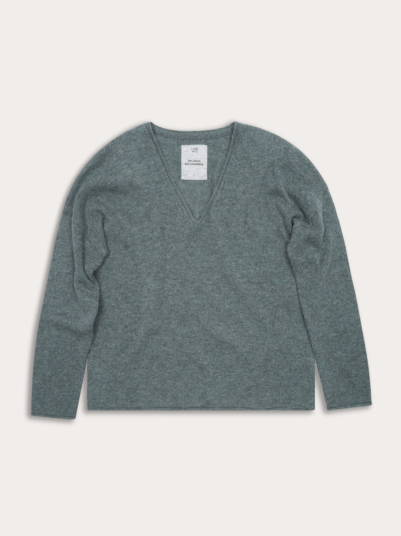 Pull Wool col v - laine et cachemire