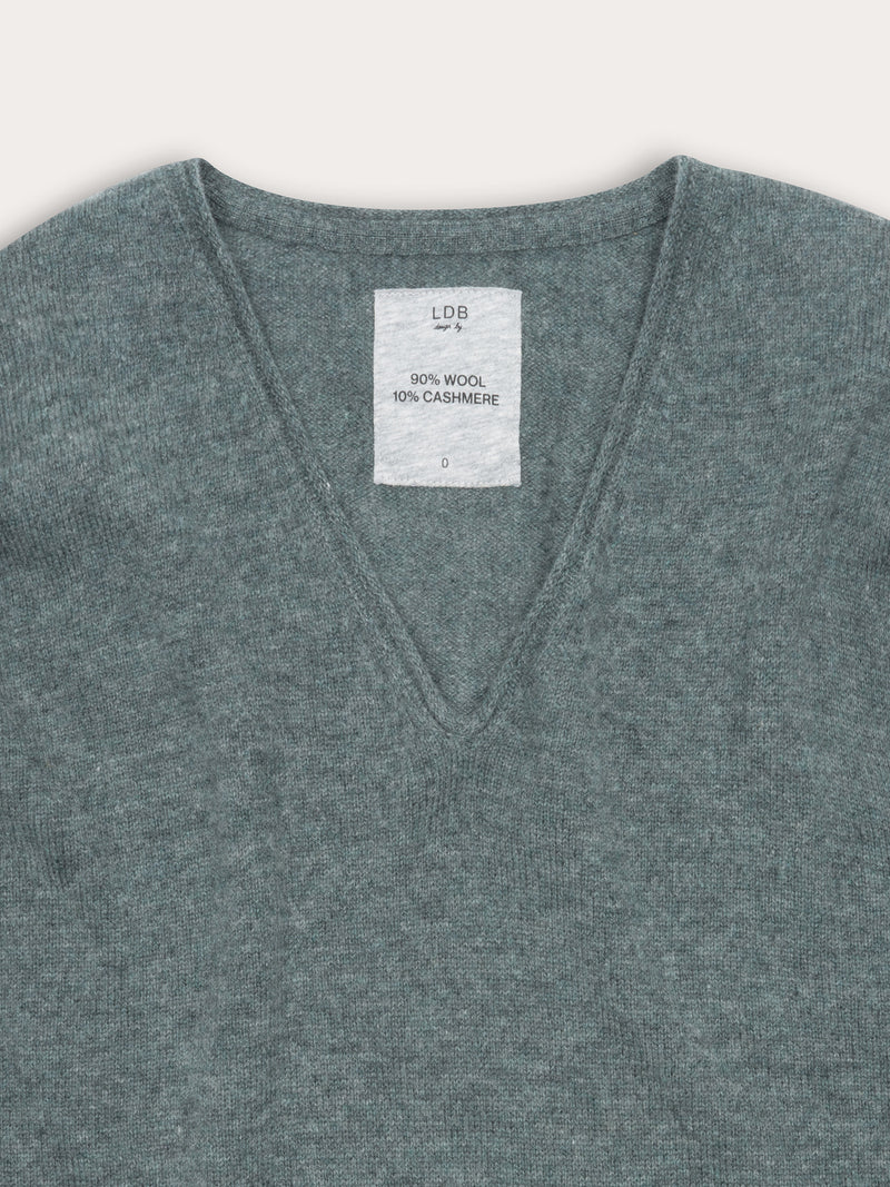 Pull Wool col v - laine et cachemire