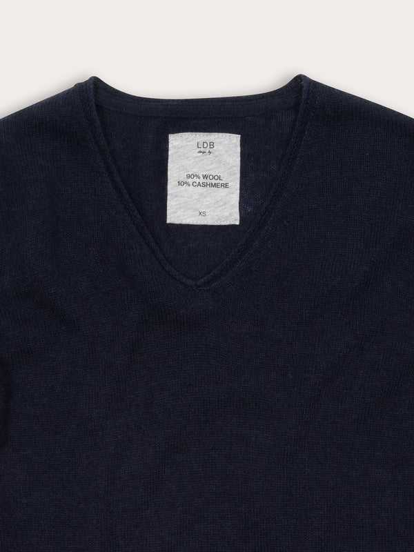 Pull Wool col v - laine et cachemire