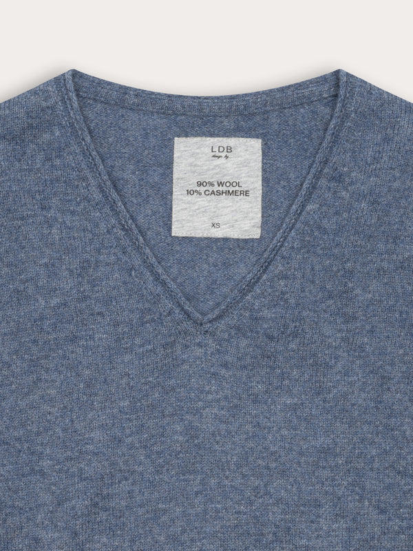 Pull Wool col v - laine et cachemire