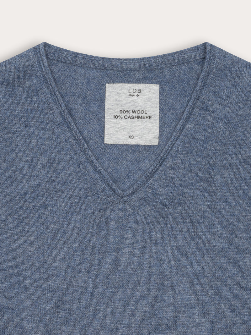 Pull Wool col v - laine et cachemire