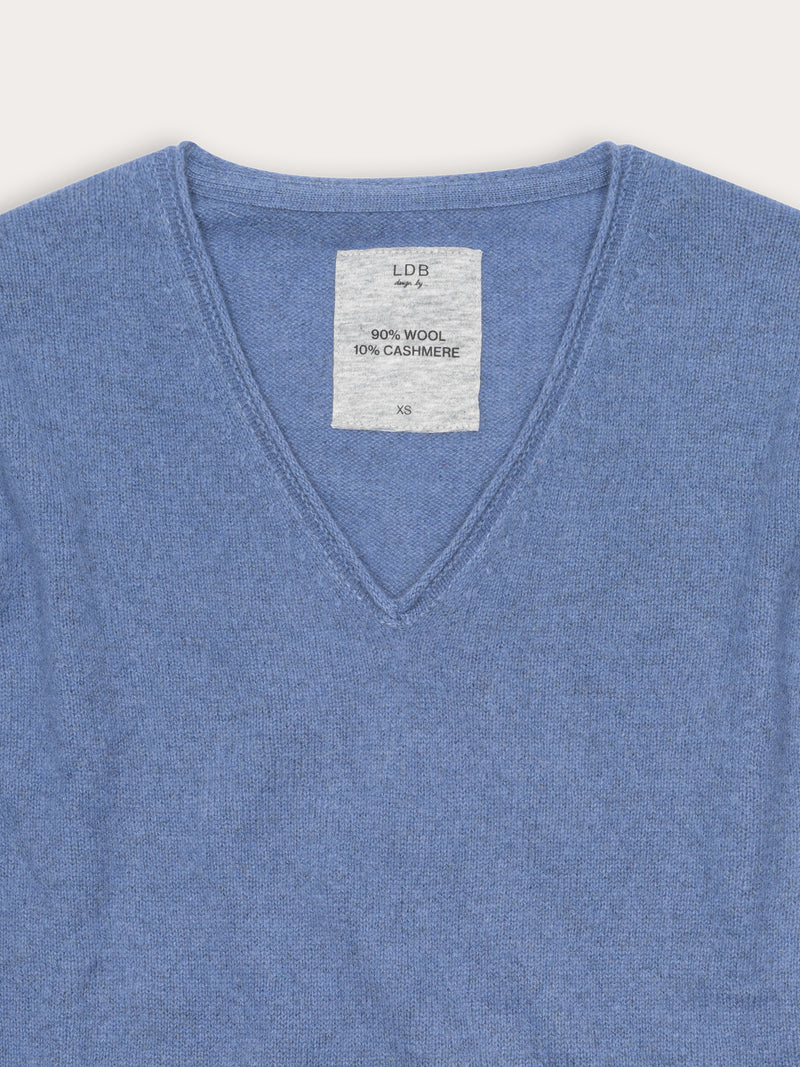 Pull Wool col v - laine et cachemire