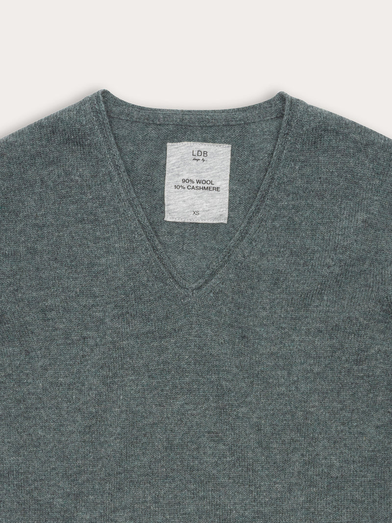 Pull Wool col v - laine et cachemire