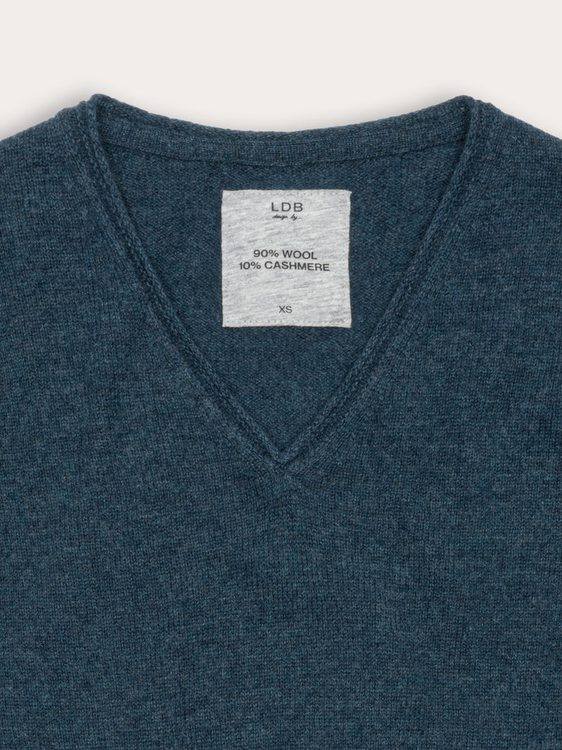 Pull Wool col v - laine et cachemire
