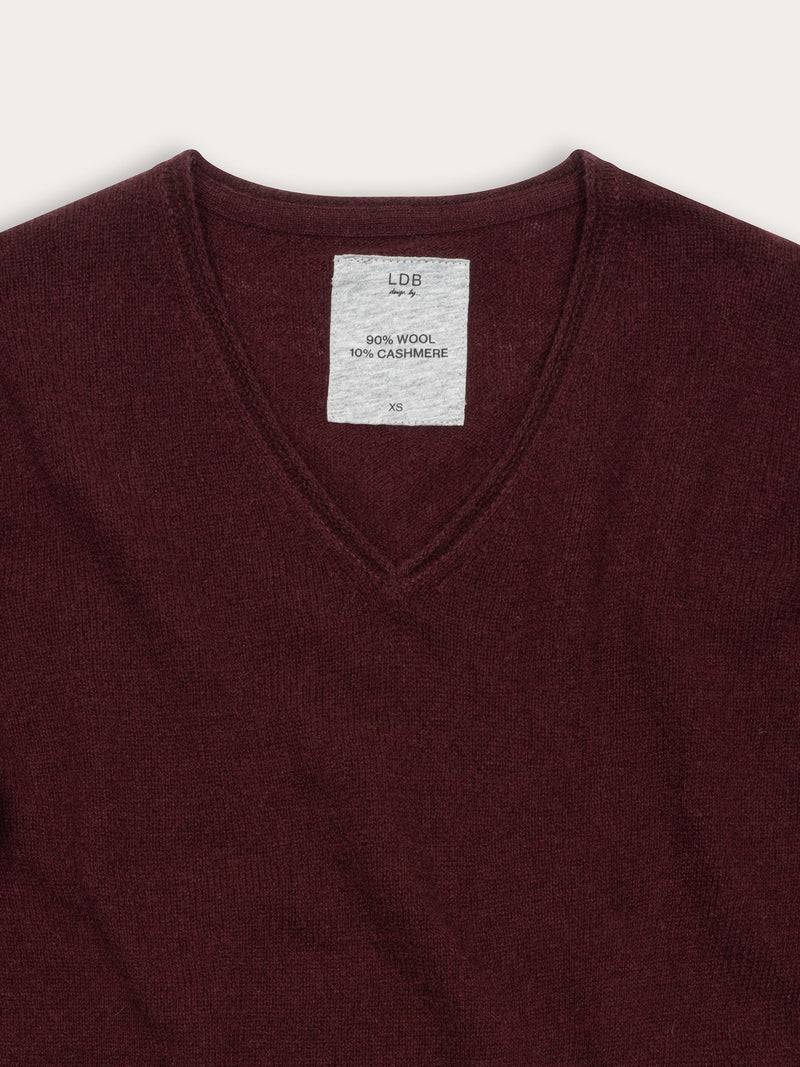 Pull Wool col v - laine et cachemire