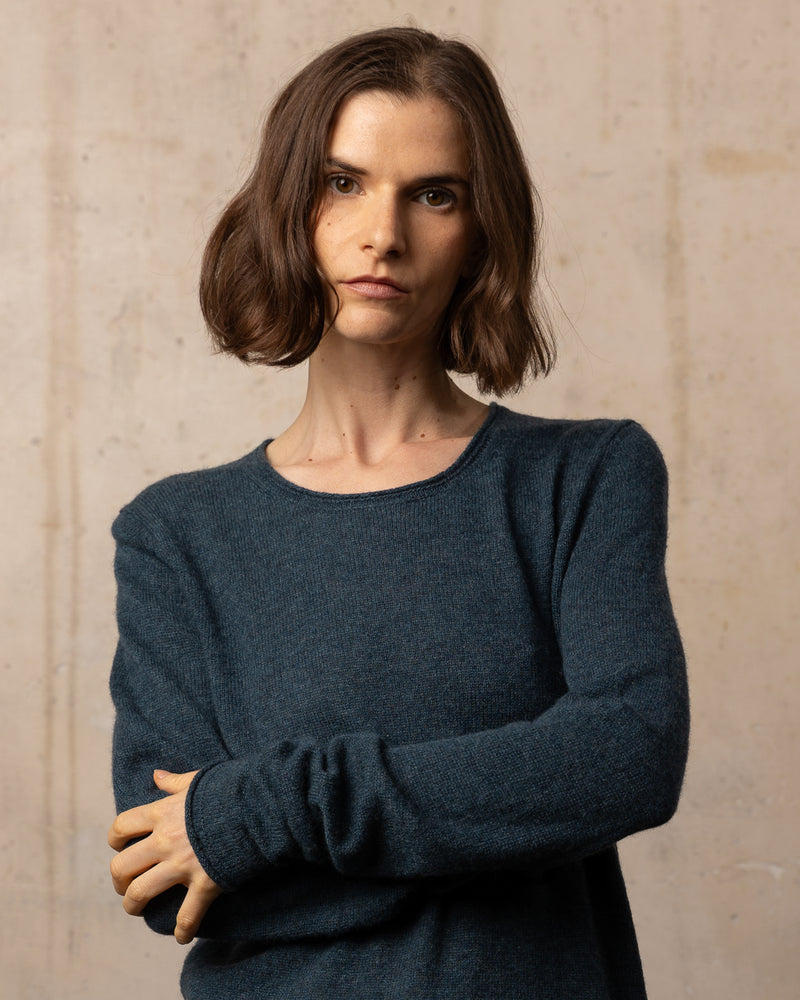 Pull Wool col rond - 95% Laine 5% Cachemire - 428DARKGREEN