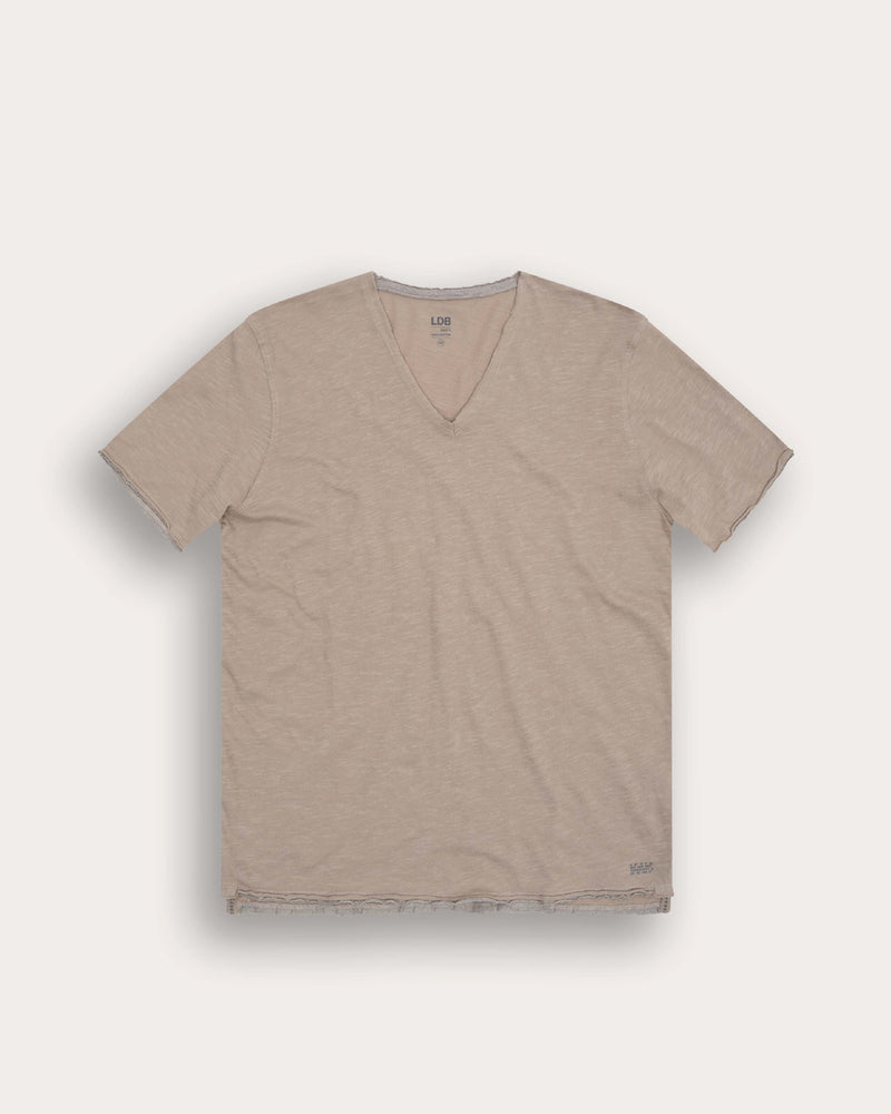 T-shirt EASYY col v - 100% coton - 216TAUPE